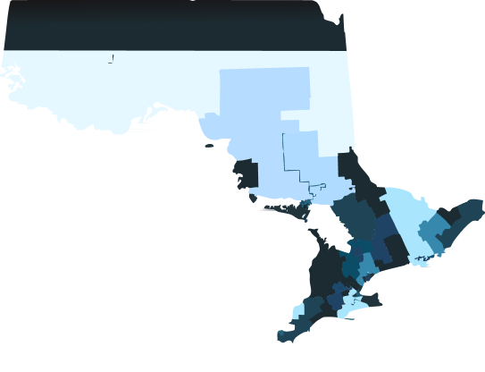 Map of Ontario regions